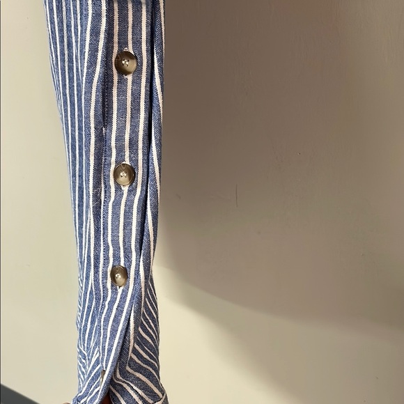 For Cynthia White and Blue Halter Sheath Midi Dress - Picture 3 of 6